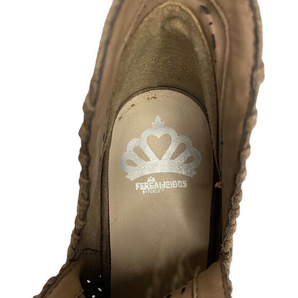 Fergalicious By Fergie Booties Women's 7.5*-8 Honey Sand Whop Stitch Open Toes - Picture 3 of 8